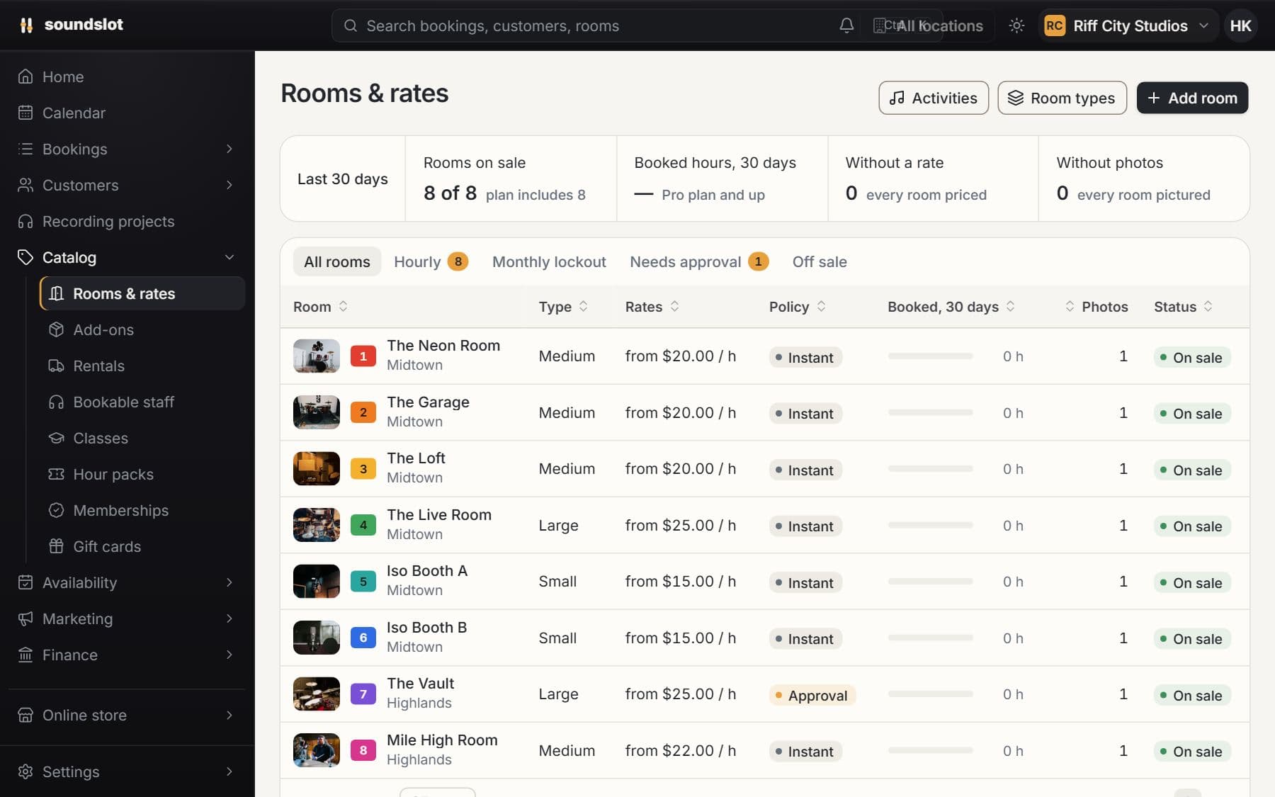 Availability & room rates: Add your room