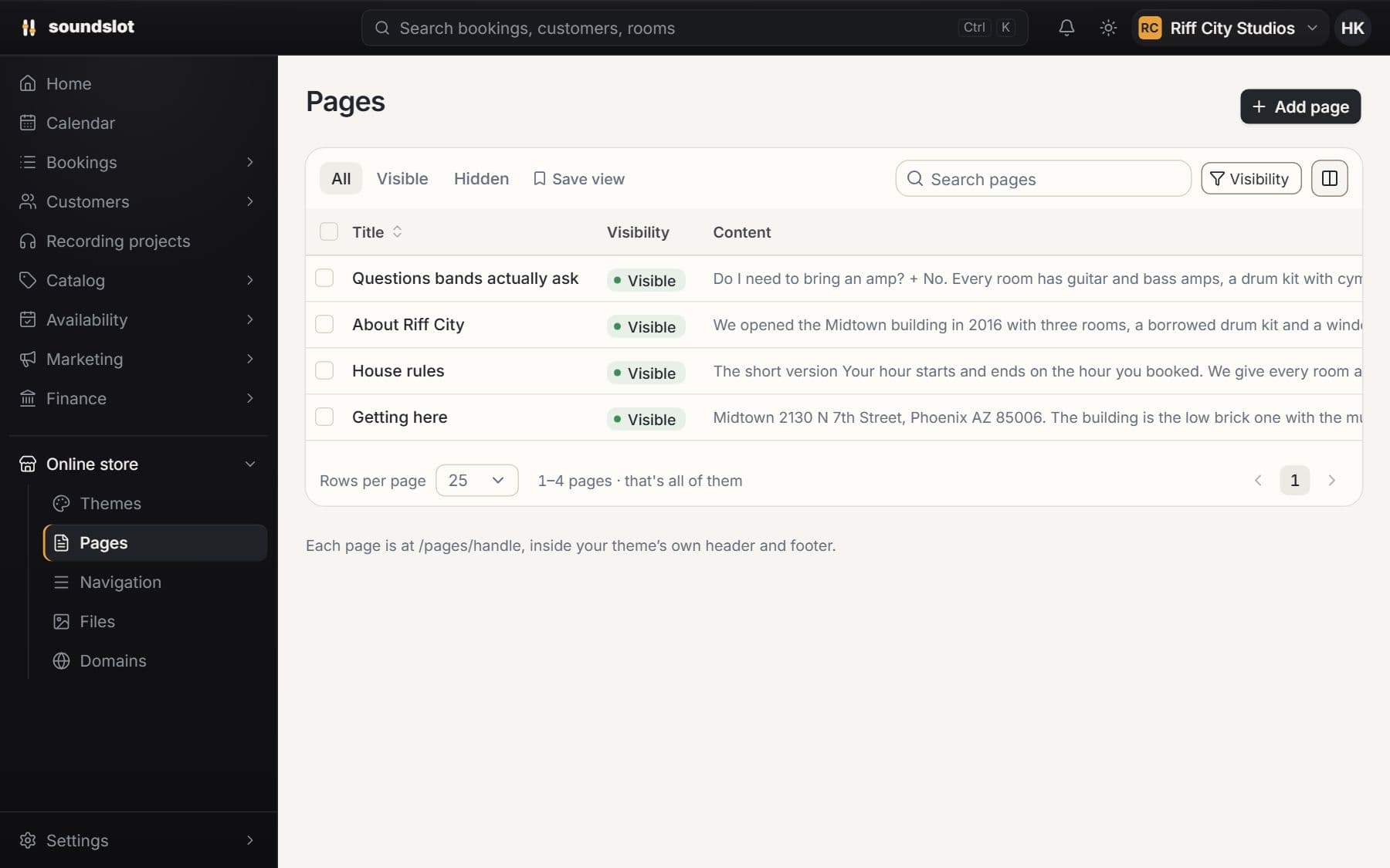 Studio website & themes: Publish the website