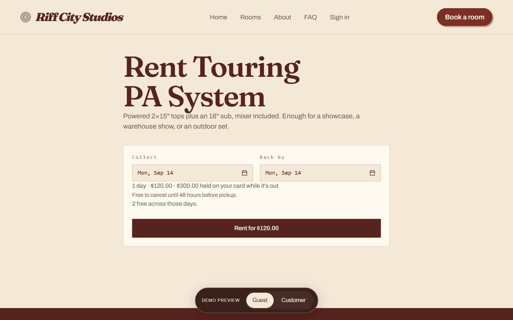 Equipment rental: Record return