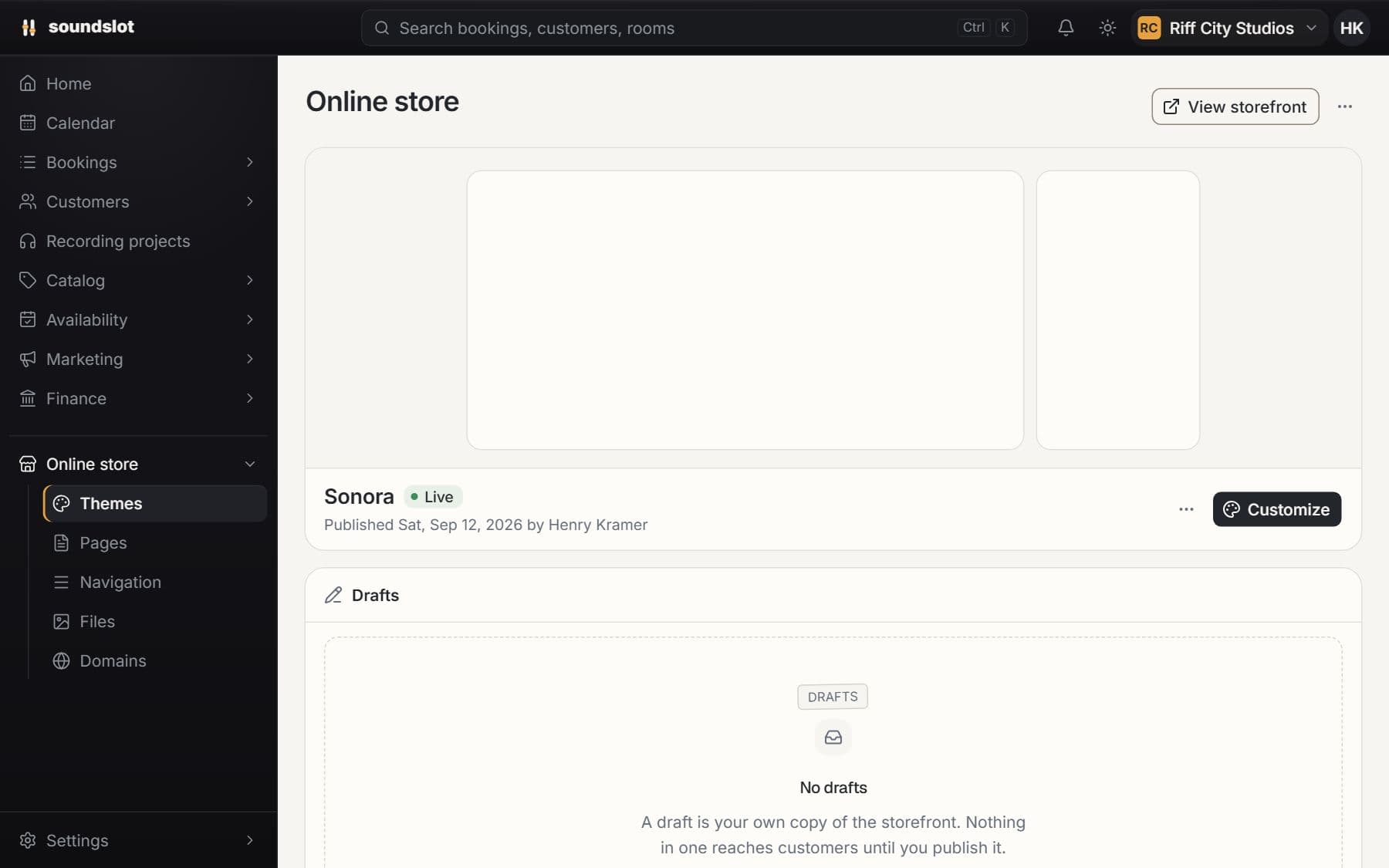 Studio website & themes: Add your studio content