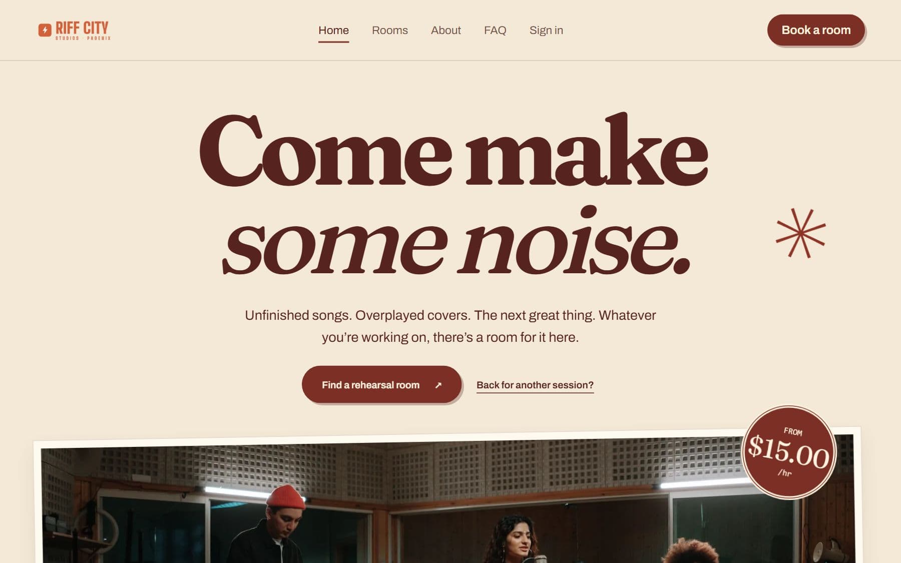 Sonora on the demo studio's home page